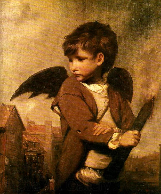 Sir Joshua Reynolds cupid as link boy Germany oil painting art